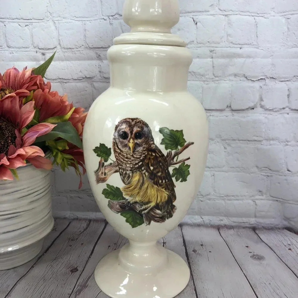 Vintage owl Vase rustic cottagecore farmhouse